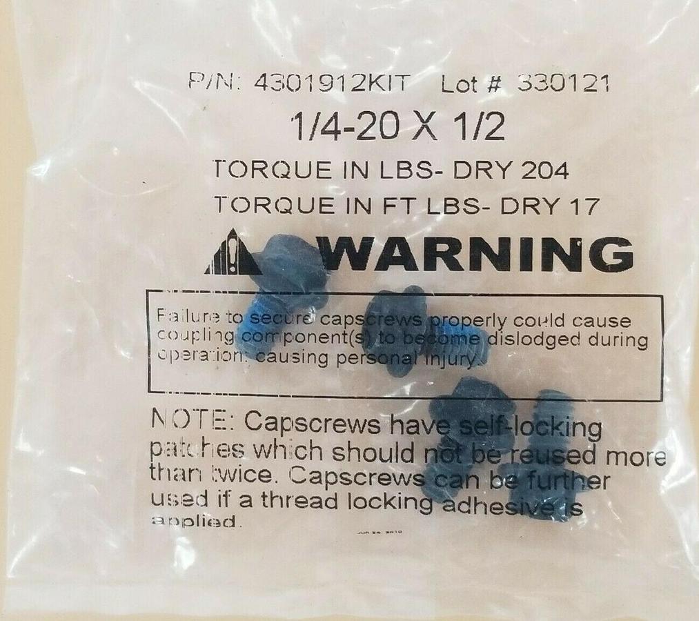 Used NEW REXNORD 4301912KIT SCREW REPAIR KIT 1/4-20X1/2