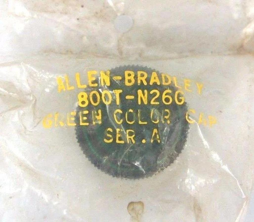 Used LOT OF 2 NEW ALLEN BRADLEY 800T-N26G GREEN ACRYLIC LENS 800TN26G, SER. A