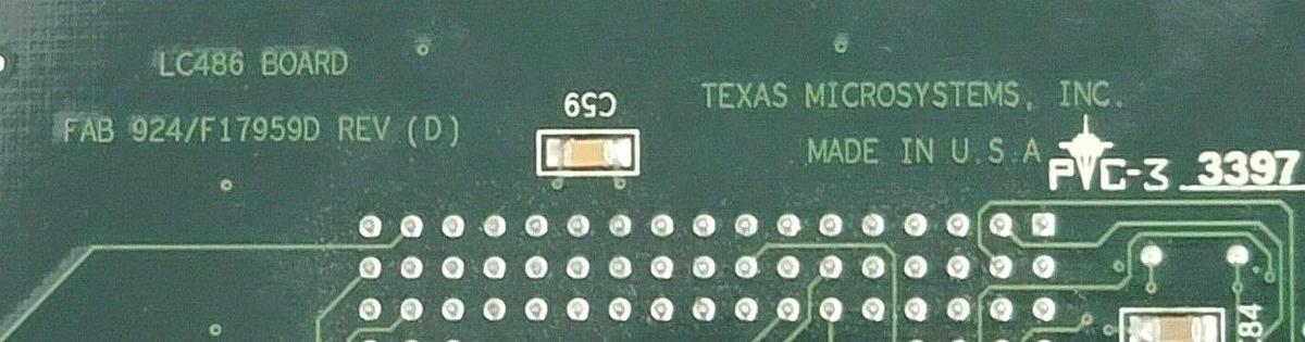 Used TEXAS MICROSYSTEMS INC. FAB924F17959D PC BOARD