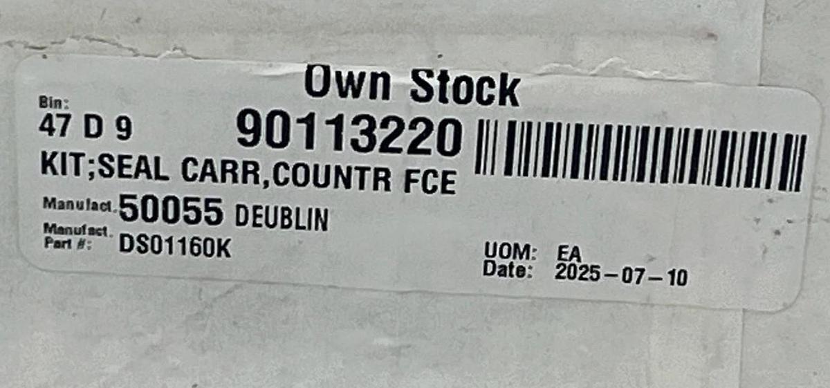 Deublin DS01160K Seal Carrier Counter Face Kit for Rotary Union Repair, NSMP