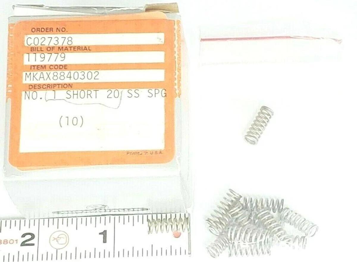 Used LOT OF 13 NEW DURAMETALLIC 119779 NO. 1 SHORT 20 SS SPRINGS