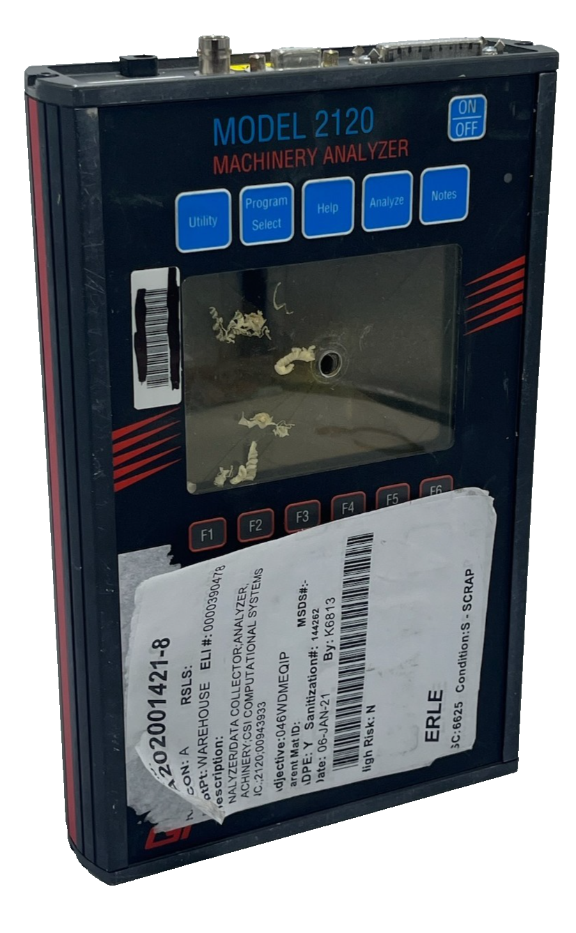 Used CSI 2120-1 Machinery Health Analyzer Rev: 12 FOR PARTS ONLY Drilled Salvage Unit