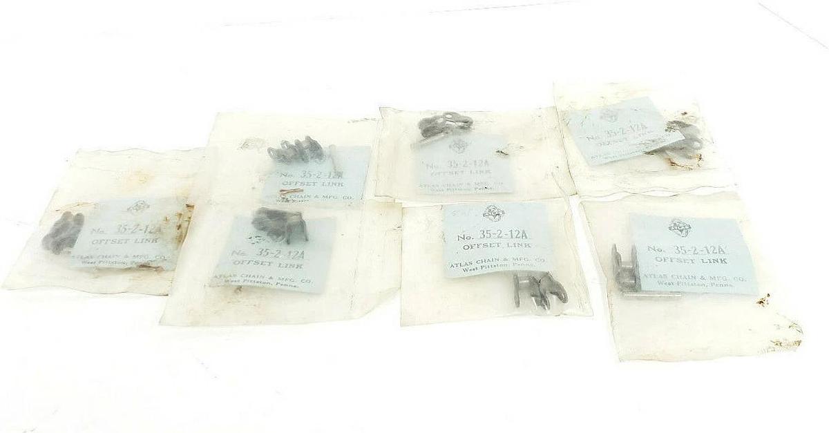 Used LOT OF 7 NEW ATLAS 35-2-12A OFFSET ROLLER CHAIN LINKS 35-2 35212A