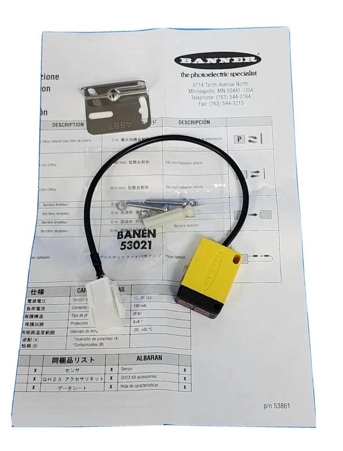 Used NIB BANNER QH23SP6DL-76140 SENSOR 10 TO 30V DC