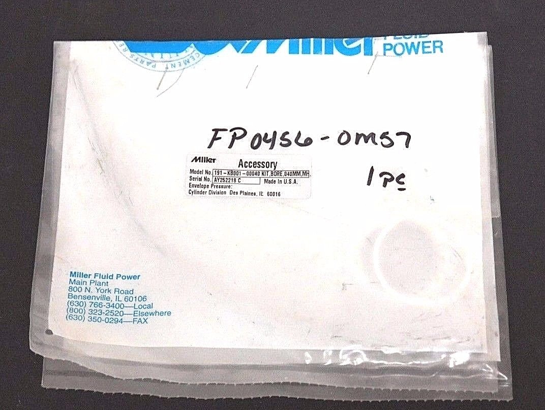 LOT OF 2 NEW MILLER FLUID POWER 191-KB001-00040 BORE KITS, 040MM, MH