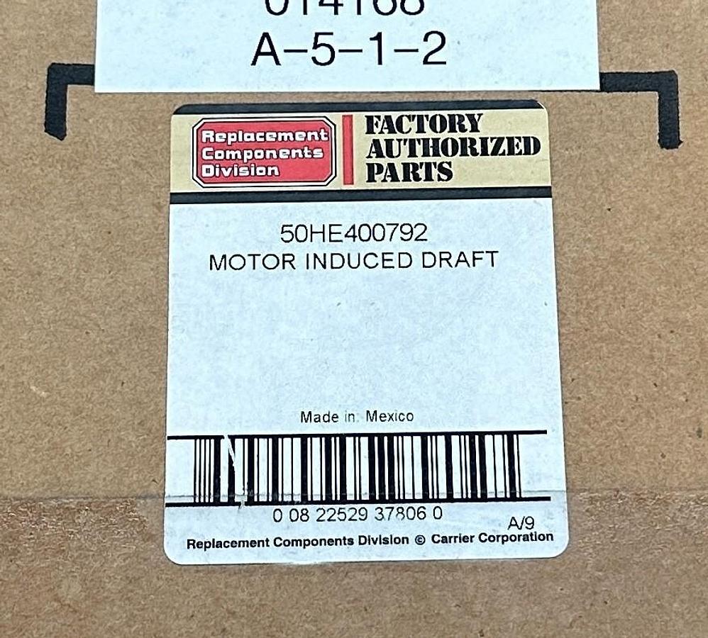 CARRIER 50HE400792 MOTOR INDUCED DRAFT ASSEMBLY OEM NSFS