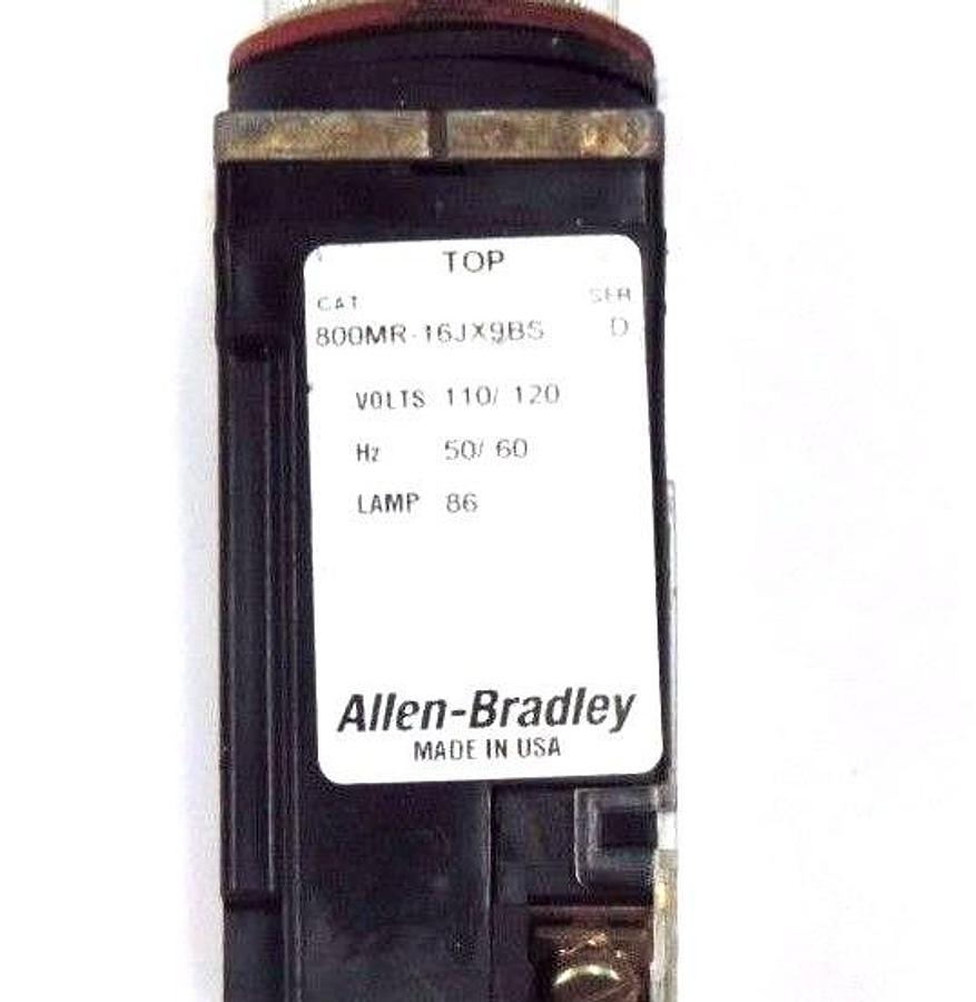 Used ALLEN BRADLEY 800MR-16JX9BS SER. D SELECTOR SWITCH 110/120V, 50/60HZ, 800M-XAK