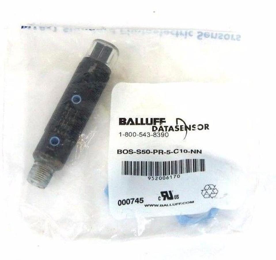 Used NIB BALLUFF BOS-S50-PR-5-C10-NN PHOTOELECTRIC DATASENSOR BOSS50PR5C10NN