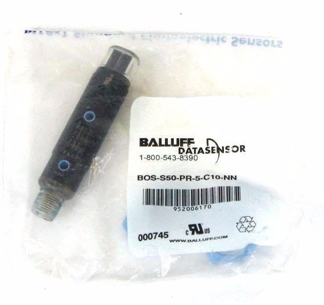 Used NIB BALLUFF BOS-S50-PR-5-C10-NN PHOTOELECTRIC DATASENSOR BOSS50PR5C10NN