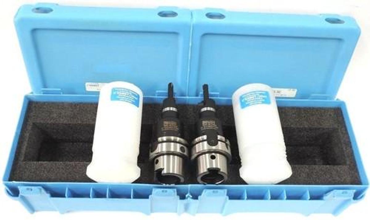 Used LOT OF 2 NEW KOMET DIHART 595.45.340A TOOL HOLDER SP HSK63A SOLID 4-STEP RWR PCD