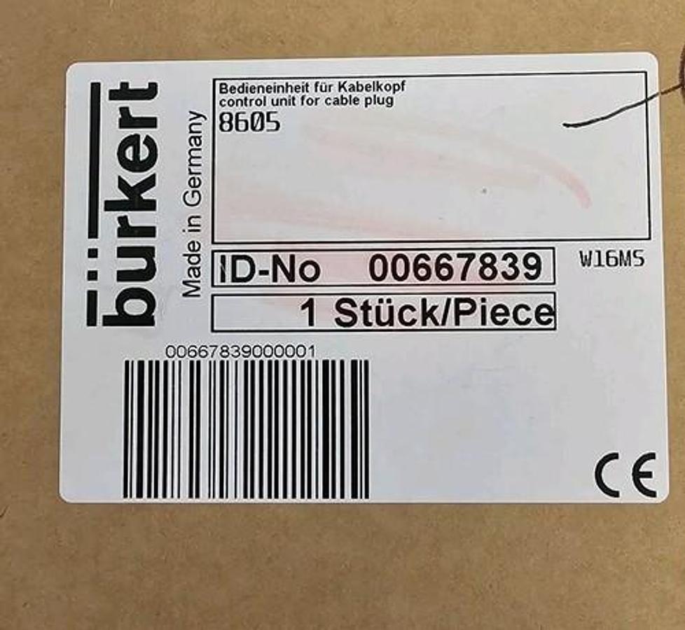 NIB BURKERT 8605 CONTROL UNIT FOR CABLE PLUG ID-NO: 00667839