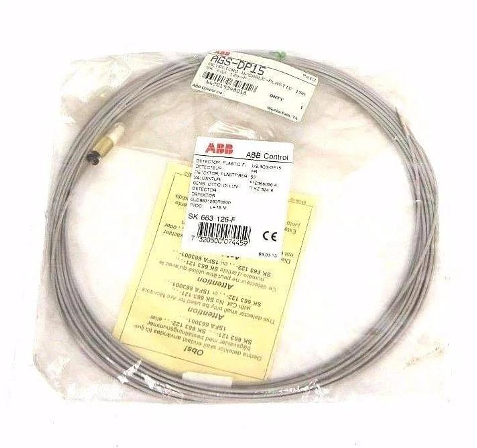 Used NEW ABB AGS-DP15 DETECTORS W/ CABLE-PLASTIC 15M, SK 663 126-F