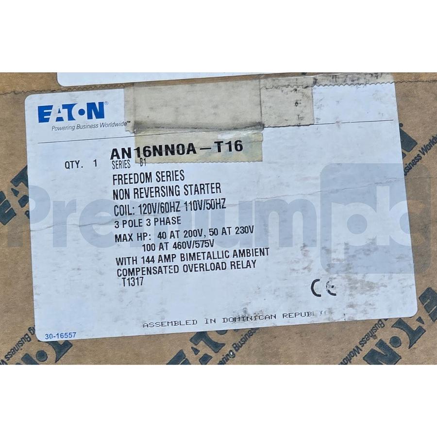 Used Eaton AN16NN0A-T16 Freedom NEMA Size 4 Starter 3P 135A 120V Coil AN16NN0-T16 NEW