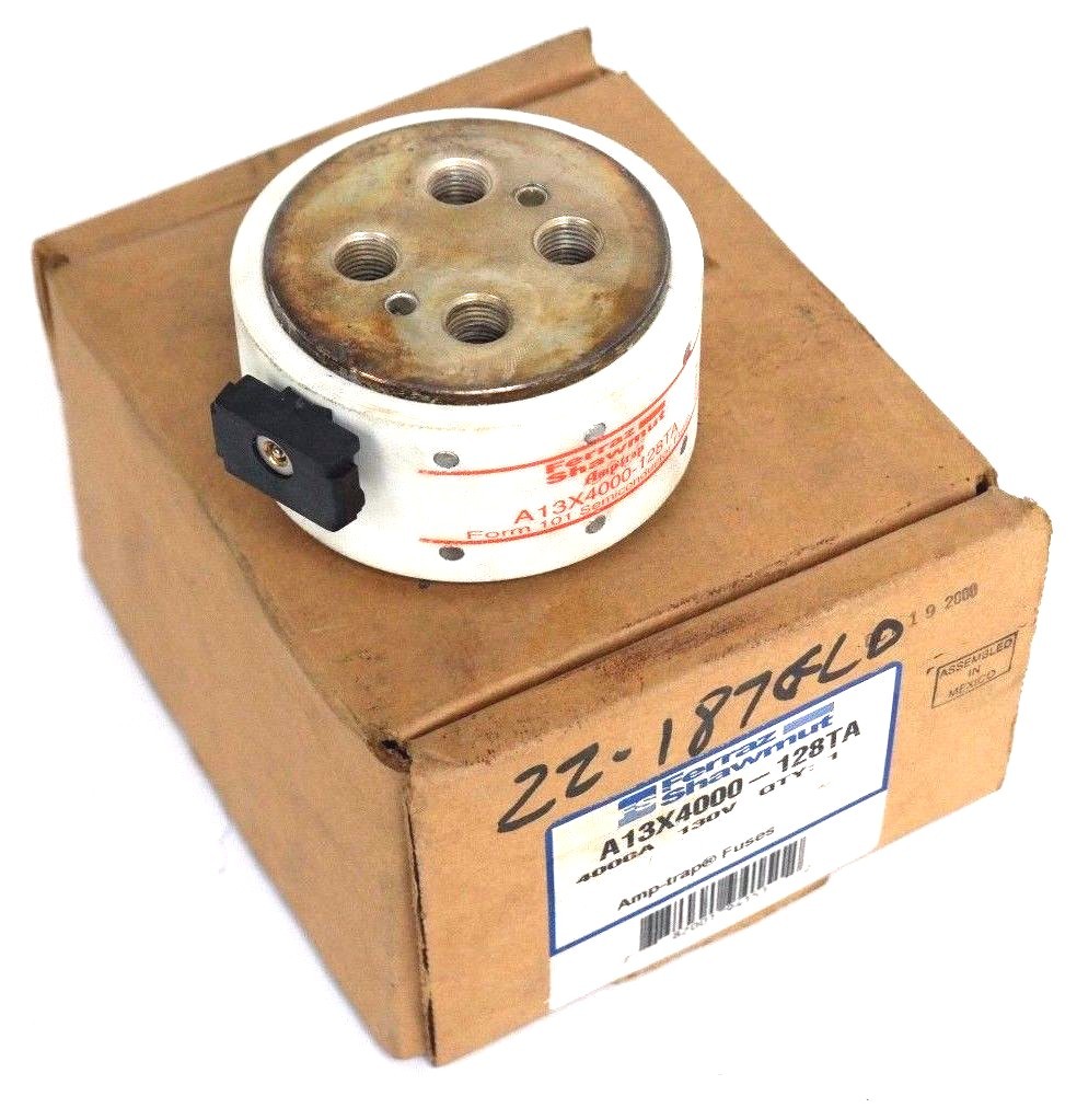 Used FERRAZ SHAWMUT A13X4000-128TA AMP-TRAP FUSE 4000A, 130V, A13X4000128TA