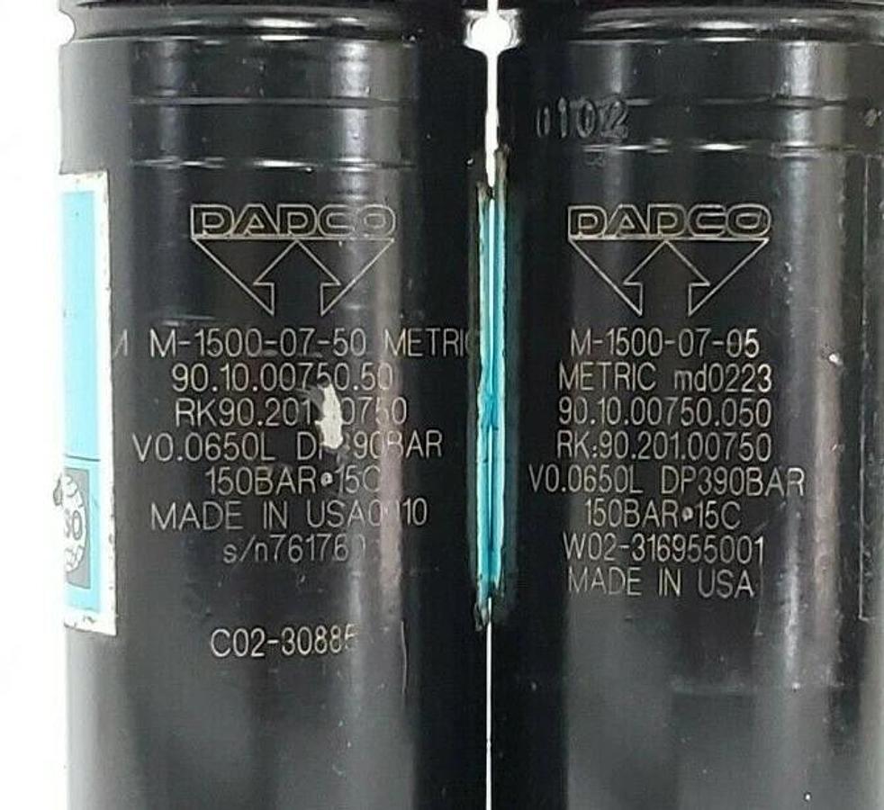 Used LOT OF 2 DADCO GM M-1500 GAS SPRINGS METRIC M-1500-07-05, 90.10.00750.050