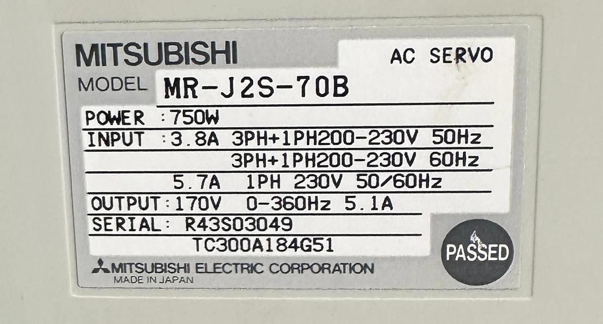 Used MITSUBISHI MR-J2S-70B / MRJ2S70B MELSERVO AC SERVO AMPLIFIER SSCNET 750W 230V *