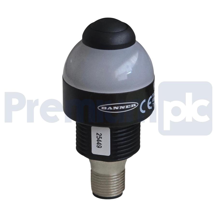 Used Banner K30LGRYPPB2Q 25449 K30L EZ-LIGHT 3-Color Indicator w/ switch 8-P M12 QD