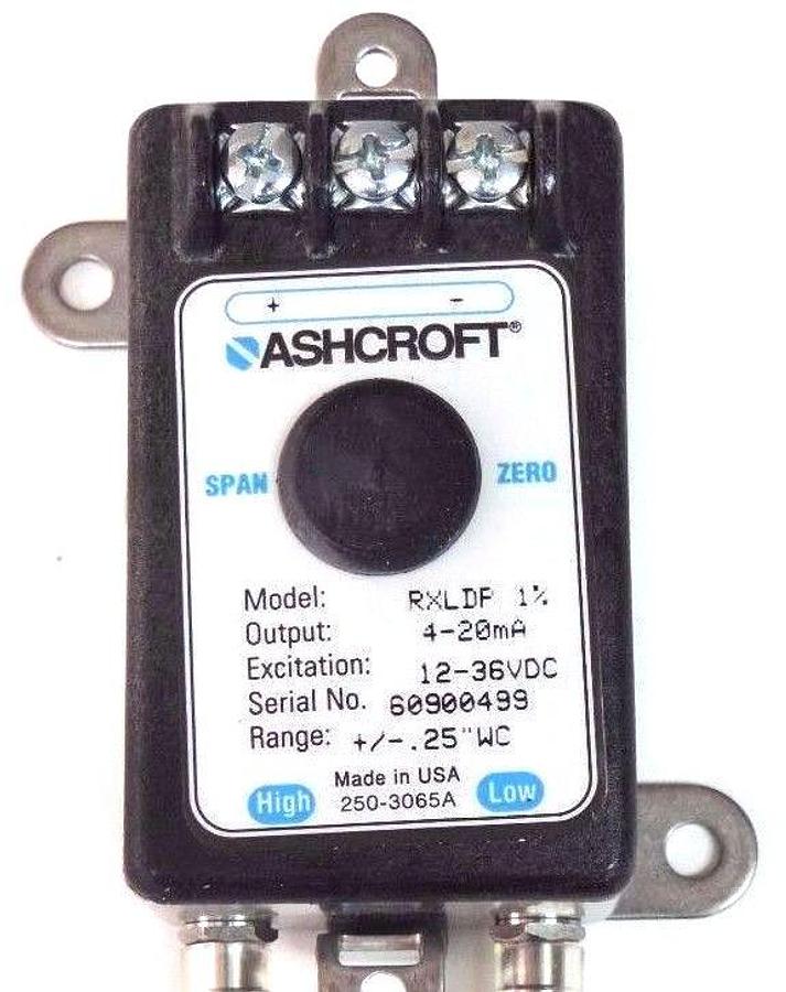 Used NIB ASHCROFT ASH-RX-D-100-B-M-MB4-42-B-P25IW PRESSURE TRANSMITTER 4-20MA, RXLDP