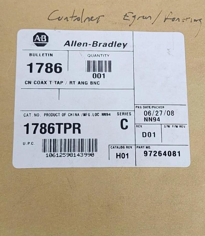 Used NEW SEALED ALLEN BRADLEY 1786TPR CN COAX T TAP / RT ANG BNC 1786-TPR SER. C