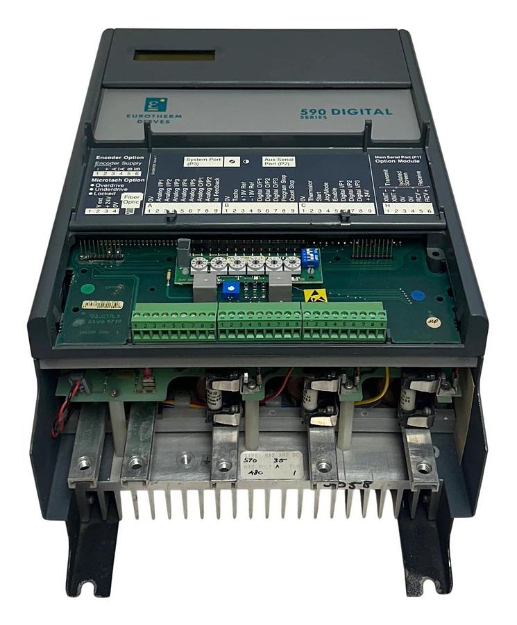 Used PARKER EUROTHERM 590DC/00/000 590 DIGITAL SERIES DRIVE TYPE 570 35A 480VAC USNP