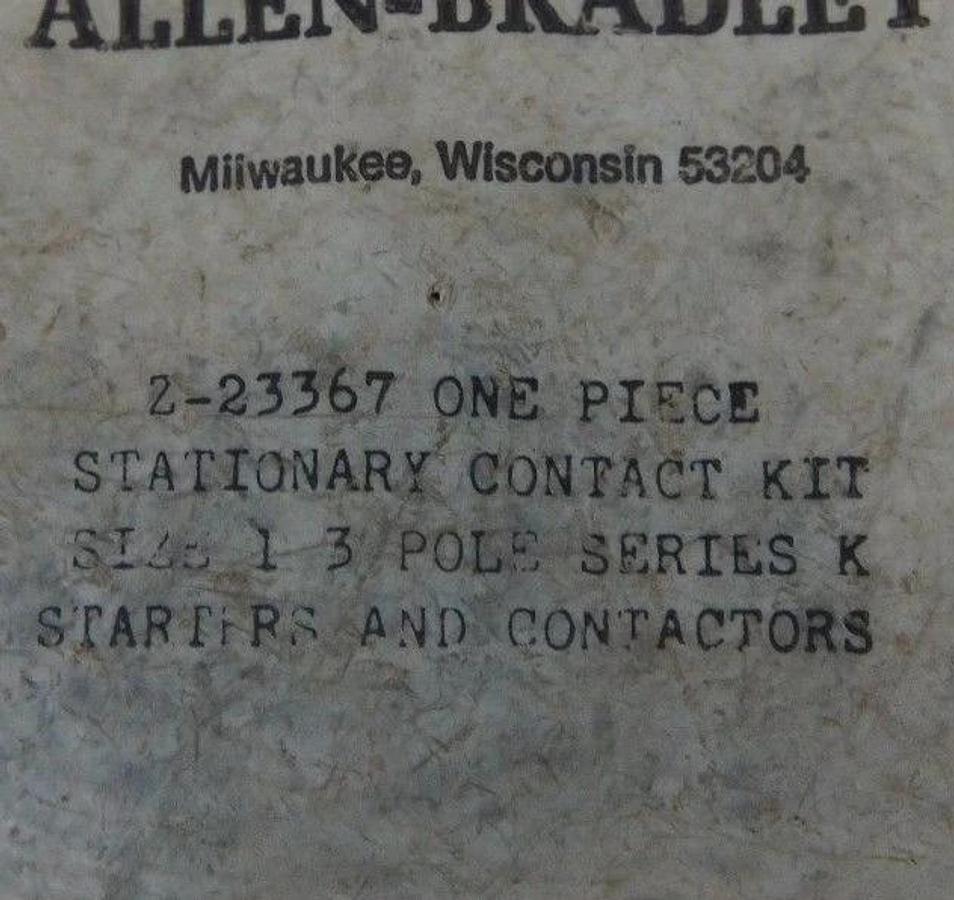 Used NIB ALLEN BRADLEY Z-23367 STATIONARY CONTACT KIT SERIES K SIZE 1, 3 POLE