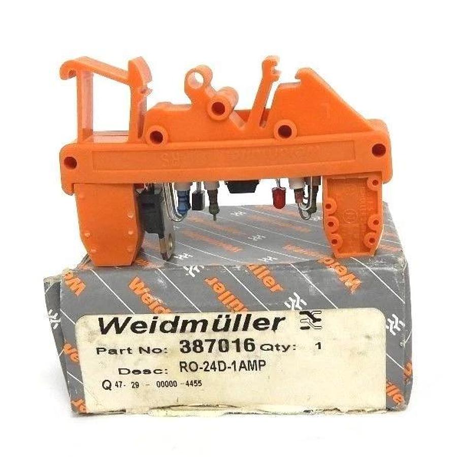 Used NIB WEIDMULLER 387016 RELAY OPTO COUPLER 24VDC 1AMP, RO-24D-1AMP