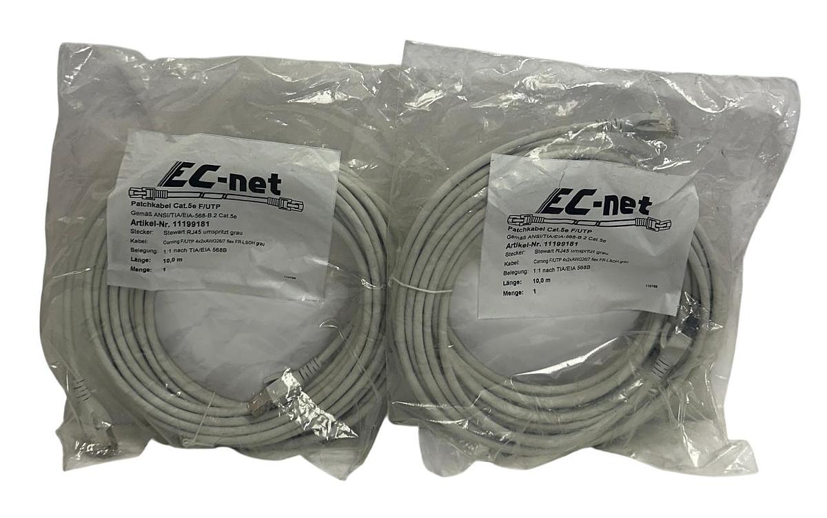 2 EC-net 11199181 EtherNet PATCH CABLES CAT 5E F/UTP STEWART RJ45 10M NSFS