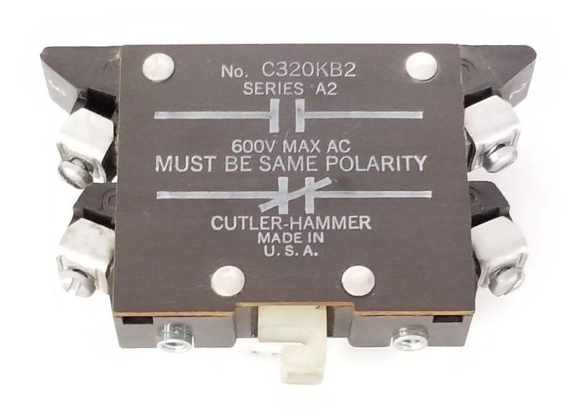 Used CUTLER HAMMER C320KB2 BASE AUX. CONTACT SER. A2, 1 NO - 1 NC