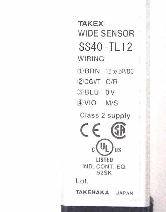 Used SET OF TAKEX LIGHT CURTAINS SS40-TR12 RECIEVER & SS40-TL12 TRANSMITTER