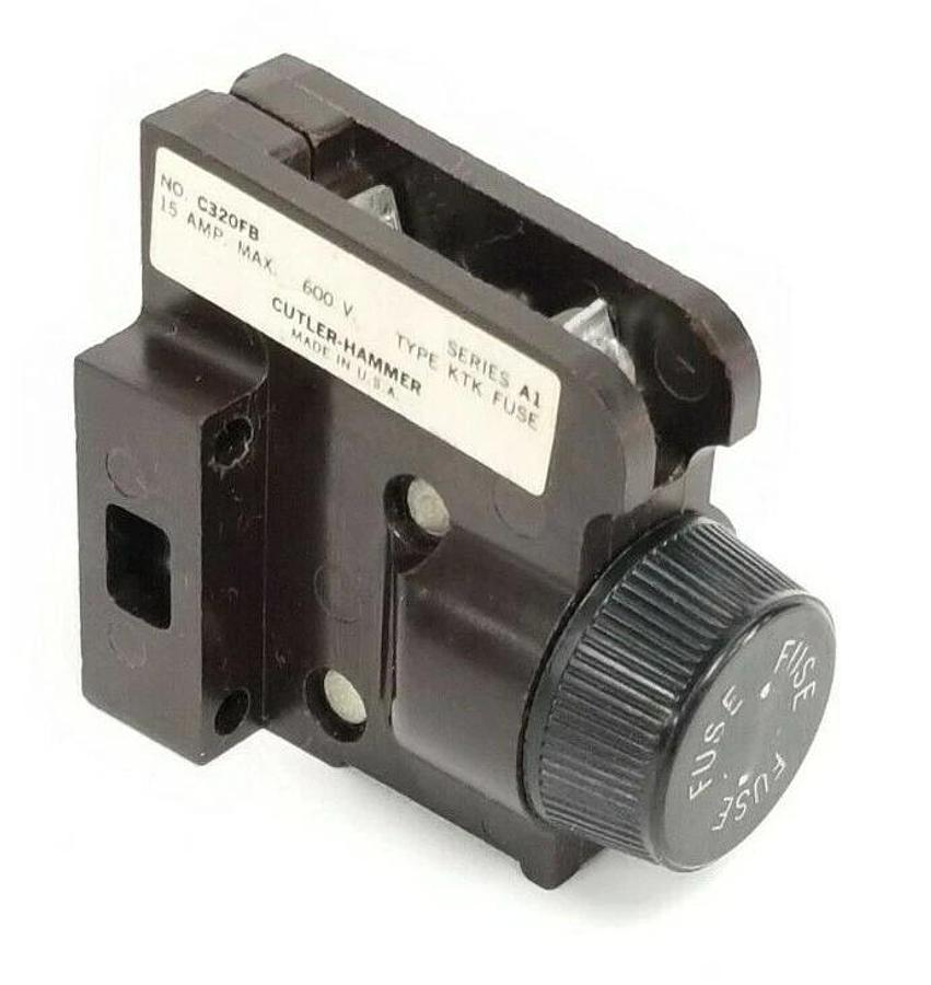 Used CUTLER HAMMER C320FB FUSE HOLDER SER. A1 600V 15A W/ FNM-4-1/2 FUSE
