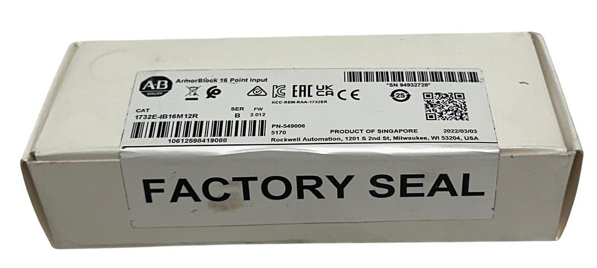 ALLEN BRADLEY 1732E-IB16M12R /B ArmorBlock 16-PT INPUT MODULE EtherNet/IP NSFS