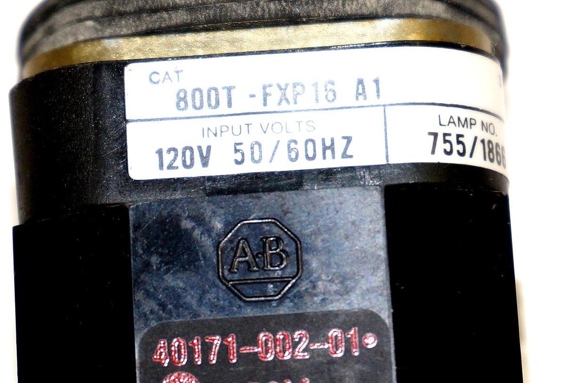 Used NIB ALLEN BRADLEY 800T-FXJP16RA1 PUSHBUTTON SER. T 120V, 50/60HZ 800TFXJP16RA1