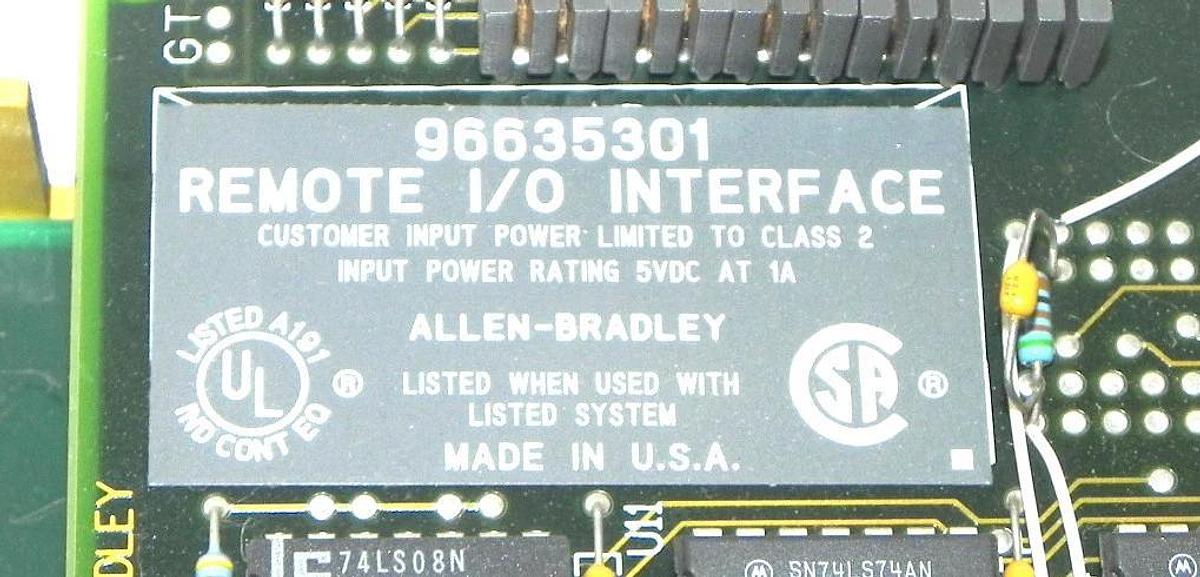 Used FANUC A16B-2200-0431/03A RIO MOTHERBOARD W/ ALLEN BRADLEY 96635301 I/O INTERFACE