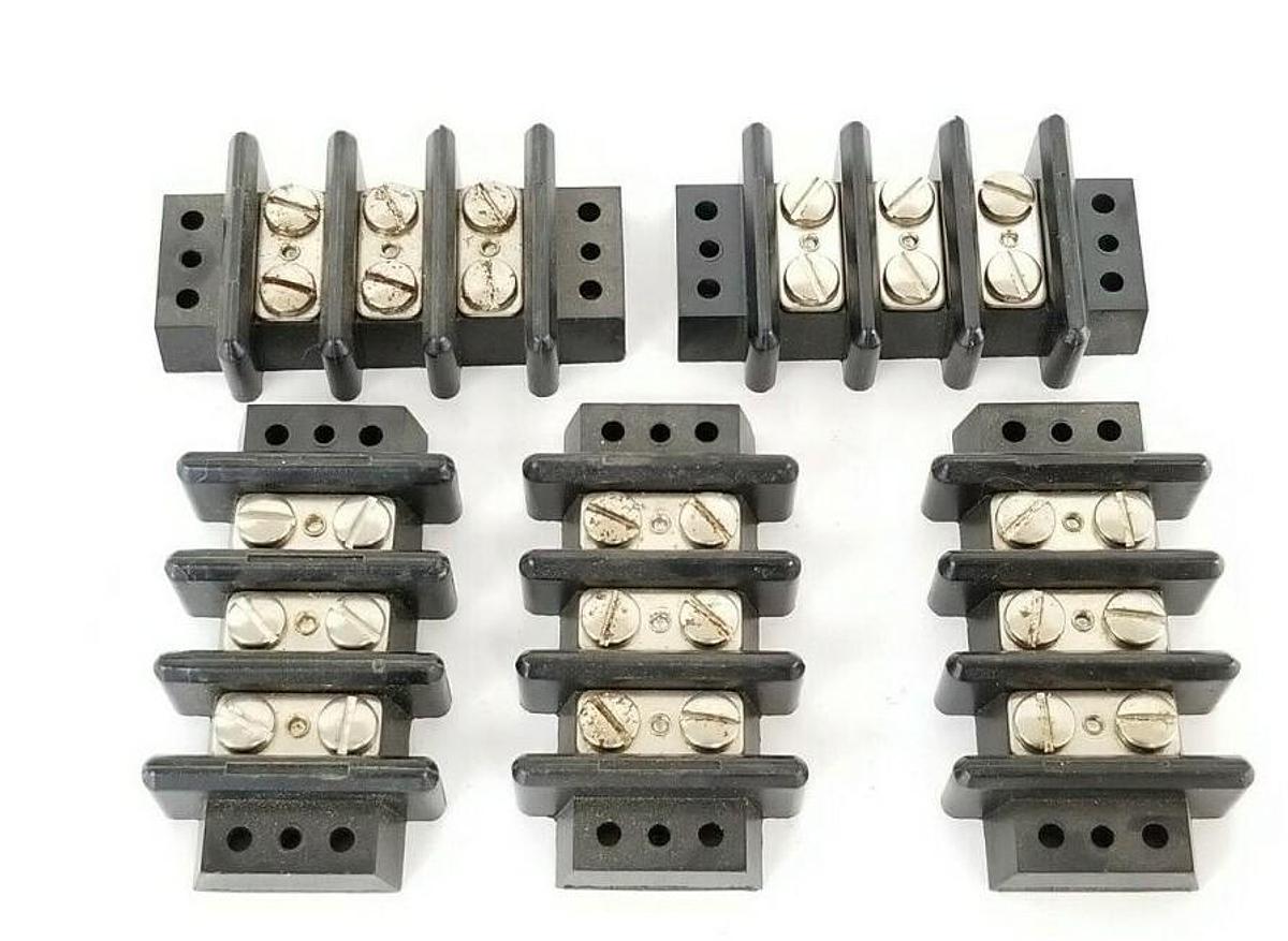Used LOT OF 5 WALDOM / CINCH TERMINAL BLOCKS 6-TERMINAL 2-ROW