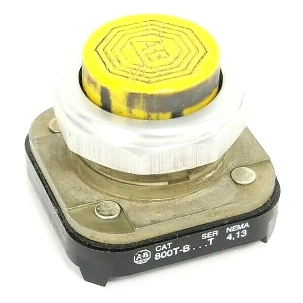 Used ALLEN BRADLEY 800T-B9 PUSH BUTTON MOMENTARY 30MM EXTENDED HEAD SER. T, 800TB9