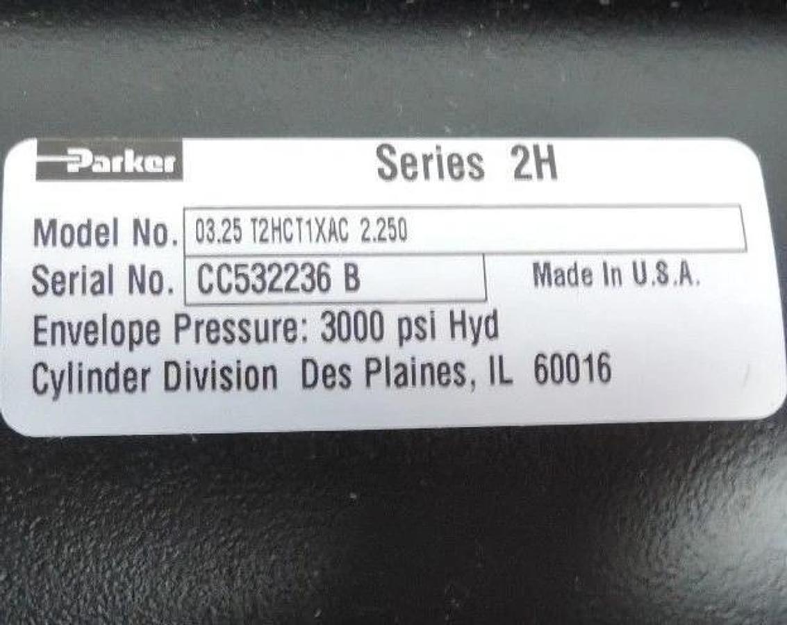 NEW PARKER 2 STAGE HYDRAULIC CYLINDER SER. 2H, BORE: 03.25 STROKE: 5.375, 2.250