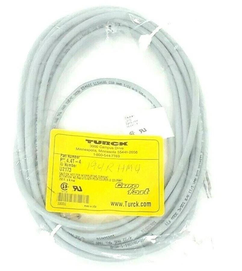 Used NEW TURCK RK 4.4T-4 ID NUMBER: U2173 M12 FEMALE TO CUT END GRAY 4 METERS