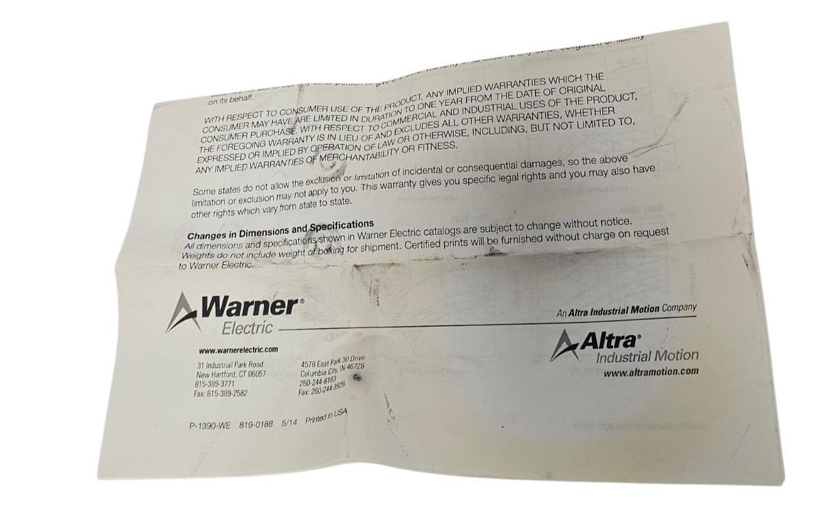 Used NIB WARNER ELECTRIC 5300-631-011 CLUTCH BRAKE MAGNET ASSEMBLY OM 90V (PB-500)