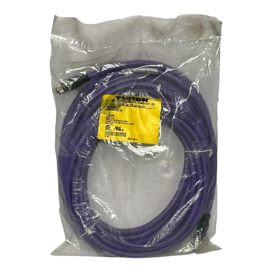 Used Turck RSSW-RKSW-455-9M Double-Ended Cable M12 Male to Female 9 Meter - NSFS