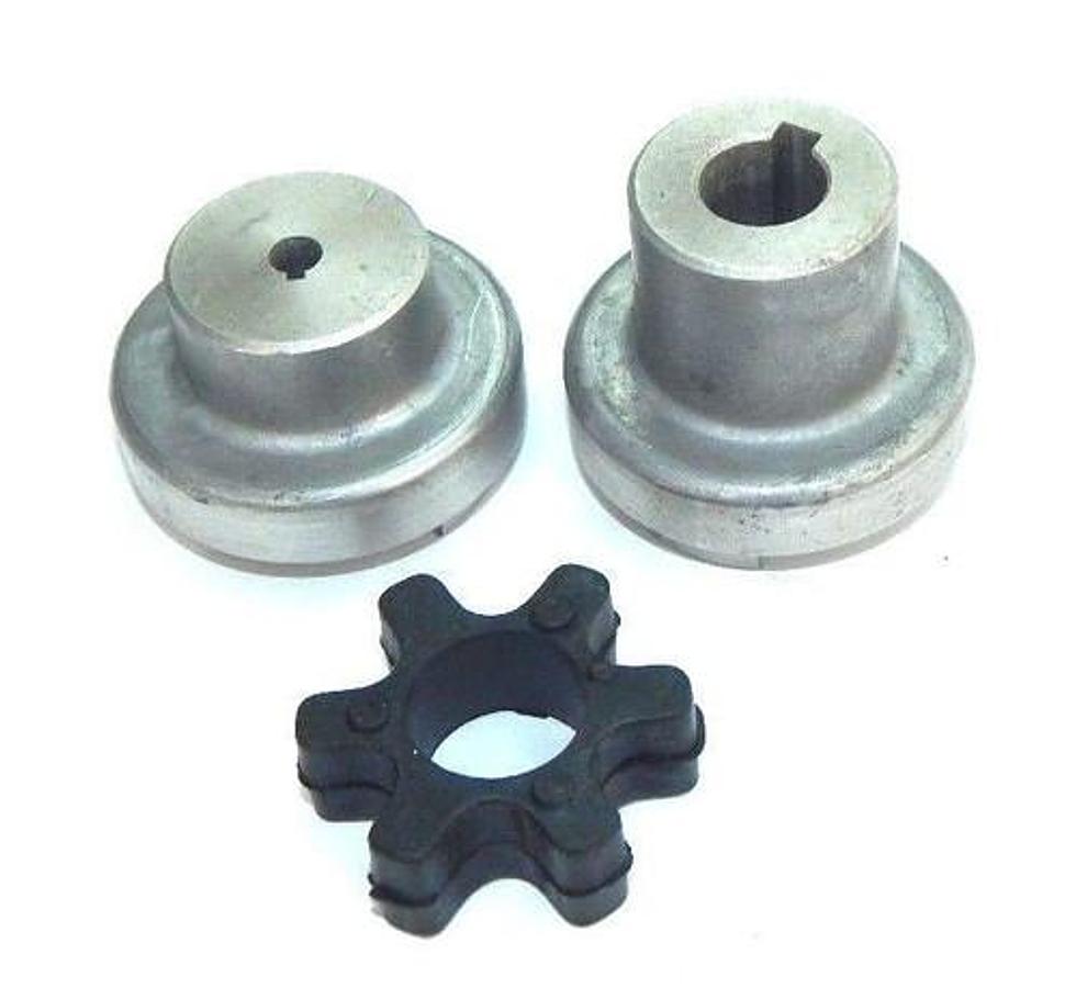 Used NEW HOSOKAWA 1-3/8" ALUMINUM JAW COUPLING W/ SPIDER 1/2" - 3/16" BORE