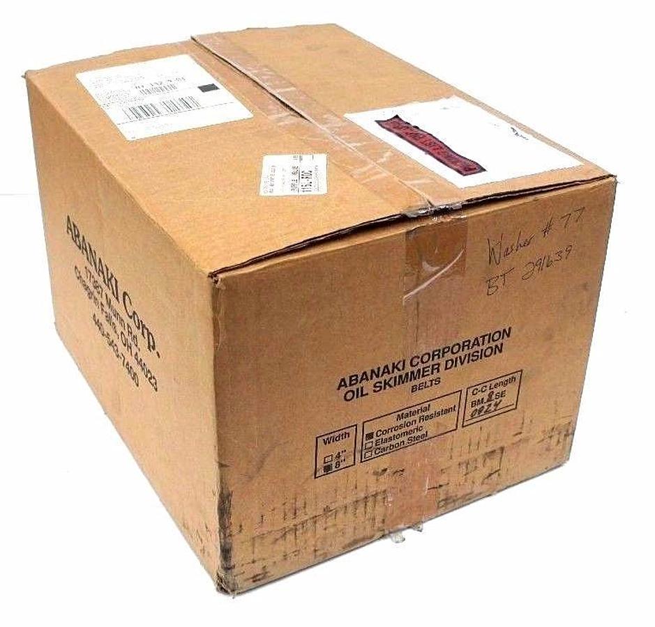 Used NIB ABANAKI 8'' WIDTH CORROSION RESISTANT BELT C-C LENGTH BM8SE0024 BM8SE