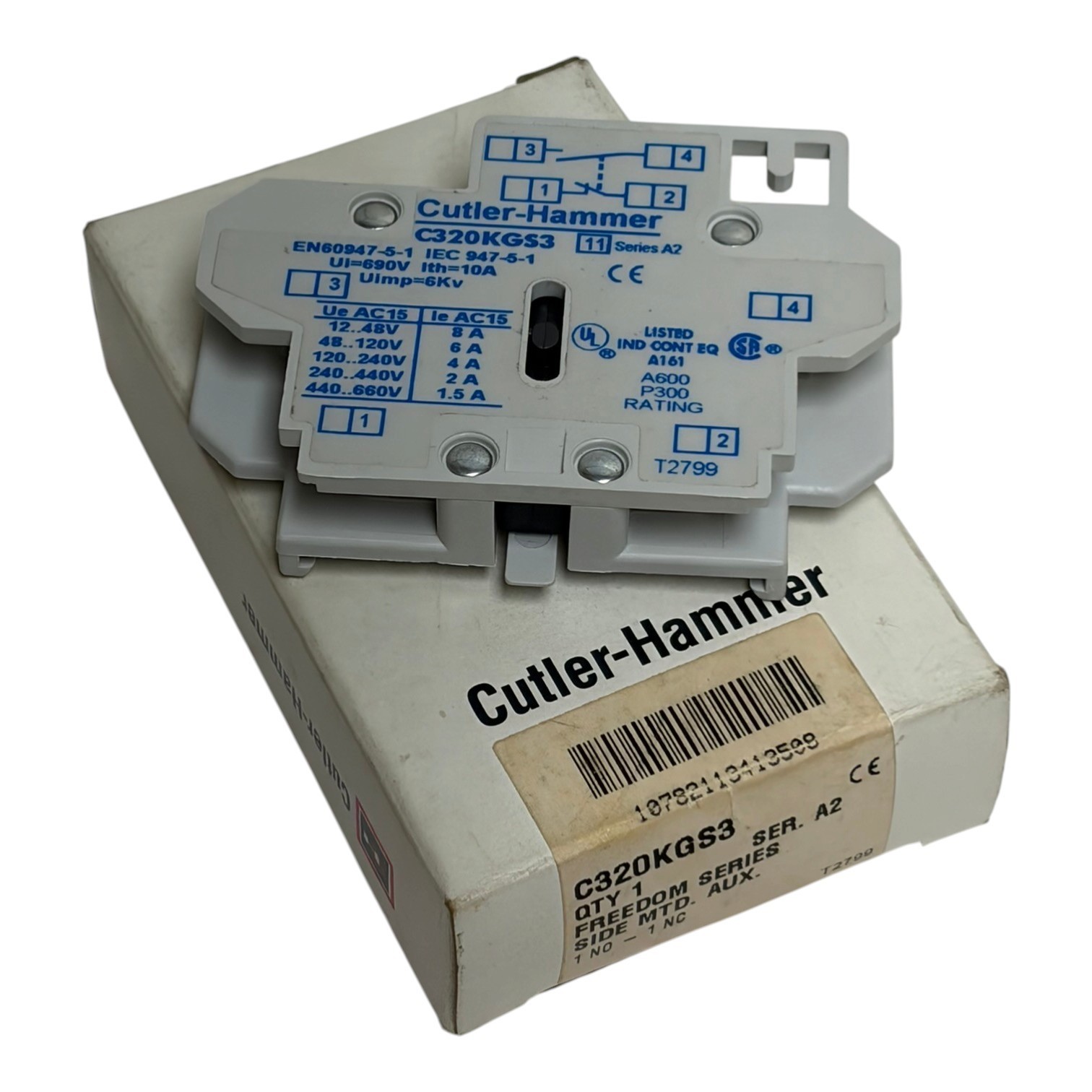 Used (2) Cutler-Hammer C320KGS3 Freedom Series Side Mount Auxiliary Contact Blocks