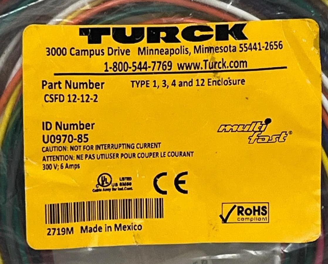 Turck CSFD 12-12-2 Multifast Receptacle 12-Pin M23 Male 2M NEW Surplus