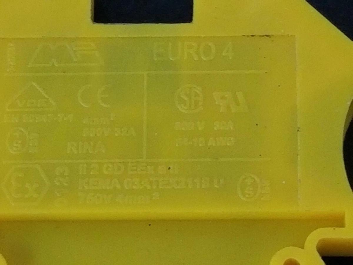 Used LOT OF 4 MORSETTITALIA EURO 4 YELLOW CONTACT BLOCKS