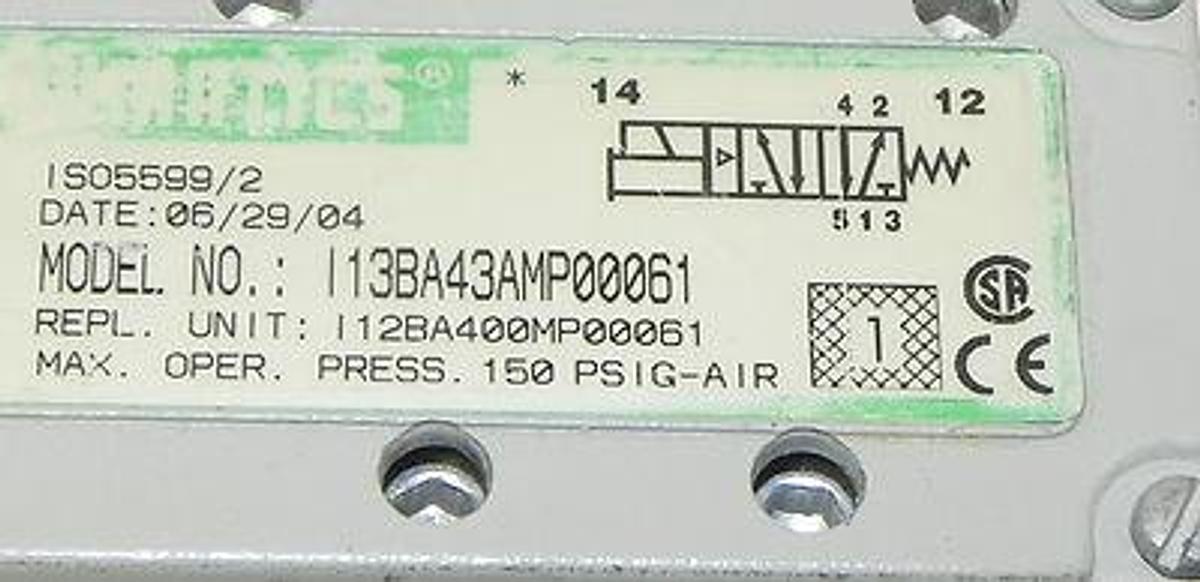 Used NUMATICS 13BB43AMP00061 SOLENOID VALVE