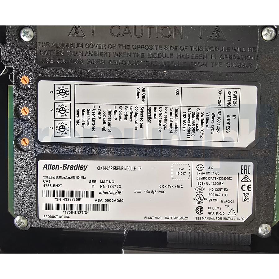 Allen Bradley 1756-EN2T /D ControlLogix Hi-Cap ENet/IP Module TP FW 10.007 NSMP