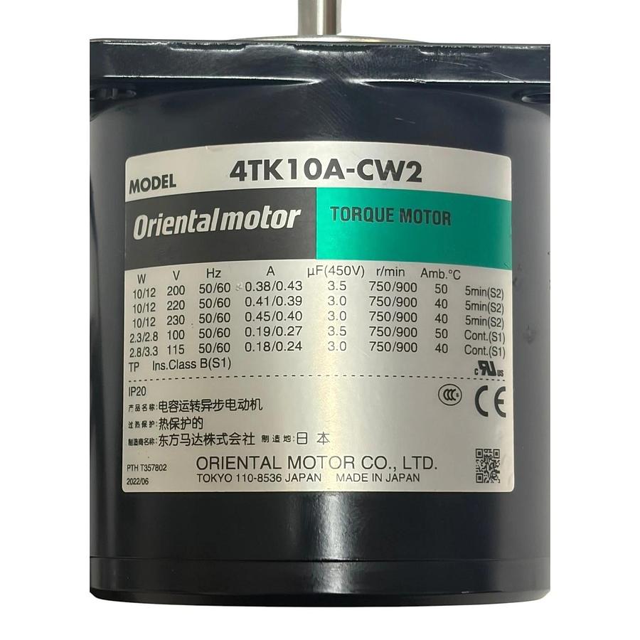 Oriental Motor 4TK10A-CW2 World K Series AC Torque Round Shaft Motor - New