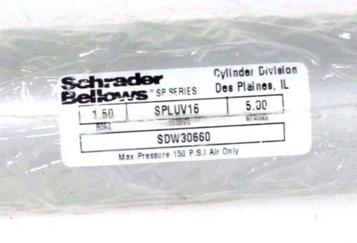 Used NEW SCHRADER BELLOWS SPLUV16 CYLINDER 1.5" BORE 5" STOKE SDW30660