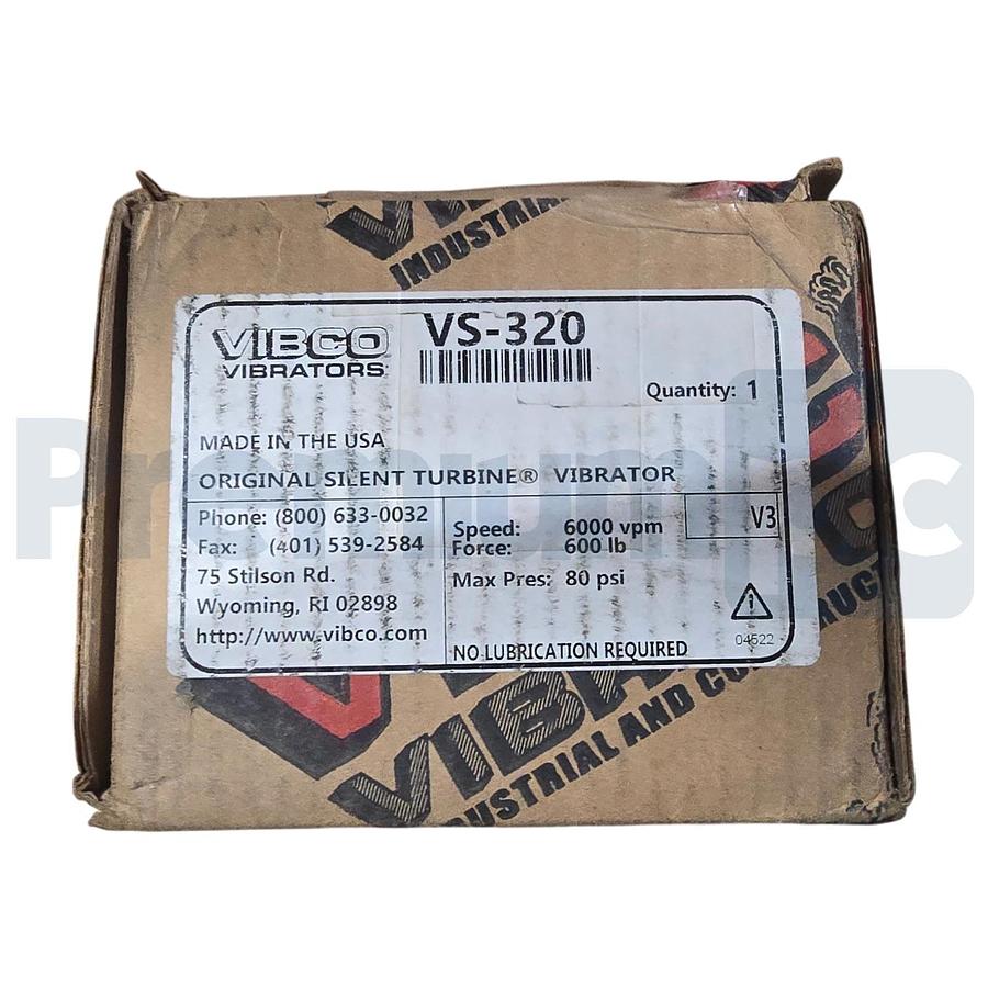 VIBCO VS-320 Pneumatic Turbine Vibrator 600lb Force 6000 VPM 3/8 NPT 80PSI NSMP