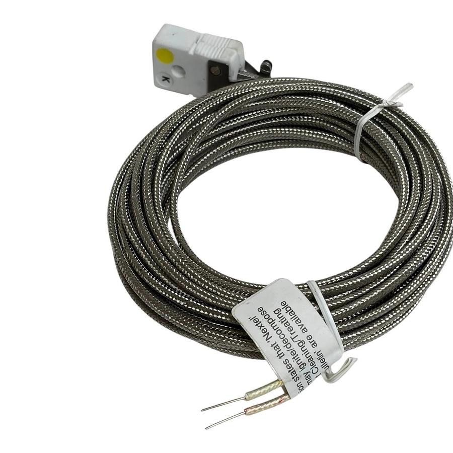 Omega Type K Thermocouple Probe & 25ft Extension Cable Set - New Surplus